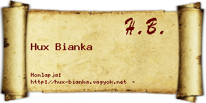 Hux Bianka névjegykártya